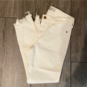 abercrombie & fitch harper low rise ankle white denim jeans